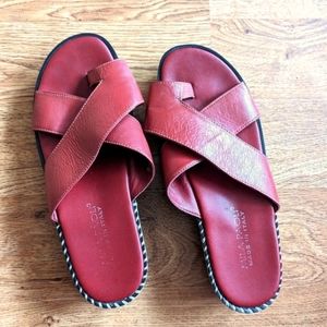 Milo Paoli Red Leather Sandals size 8.5